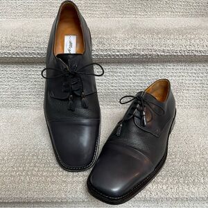 Mezlan Leather Lace Up Tassels Cap Toe Derby Mixed Textures Men’s Dress Shoes